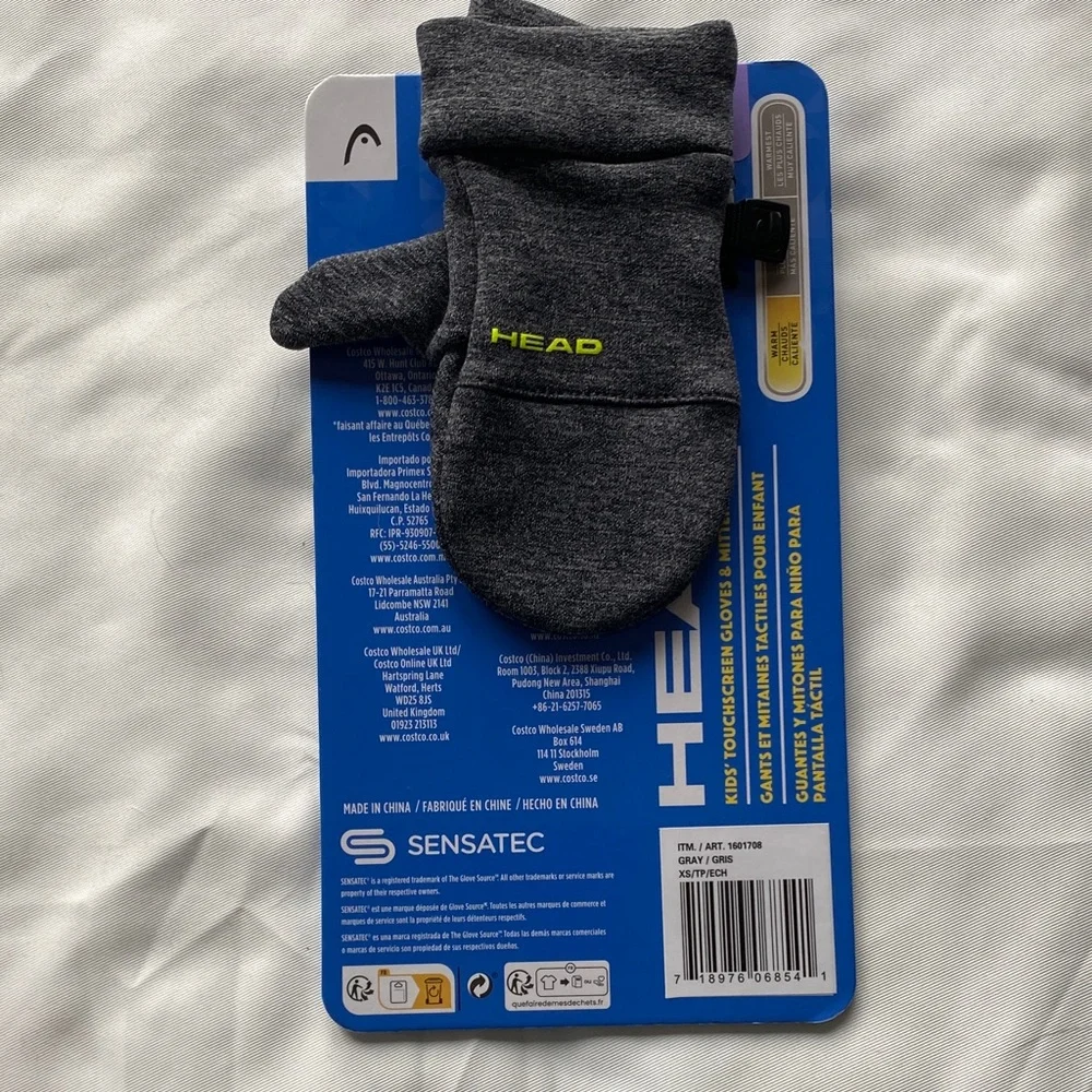 Head Kids' Dark Gray Mittens - touchscreen compatible